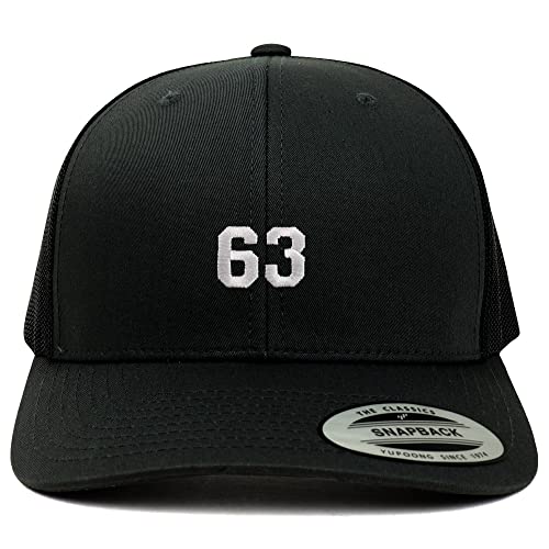 Trendy Apparel Shop Small Number 63 Embroidered 6 Panel Trucker Mesh Cap