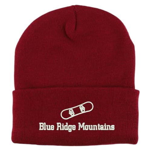 Trendy Apparel Shop Blue Ridge Mountains Snowboard Logo Embroidered Long Cuff Beanie