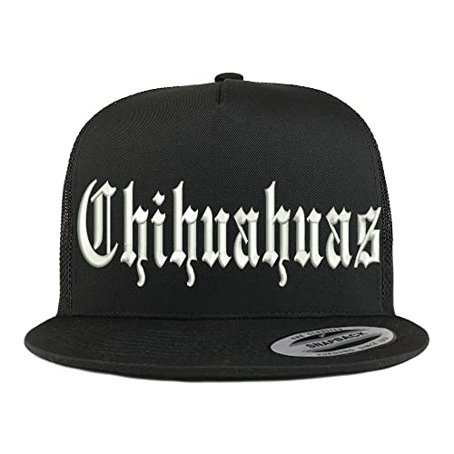 Trendy Apparel Shop Old English Chihuahuas 5 Panel Flatbill Trucker Cap
