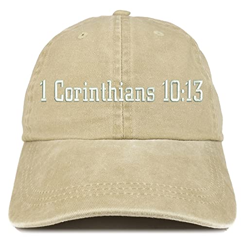 Trendy Apparel Shop 1 Corinthians 10:13 Washed Pigment Dyed Baseball Cap