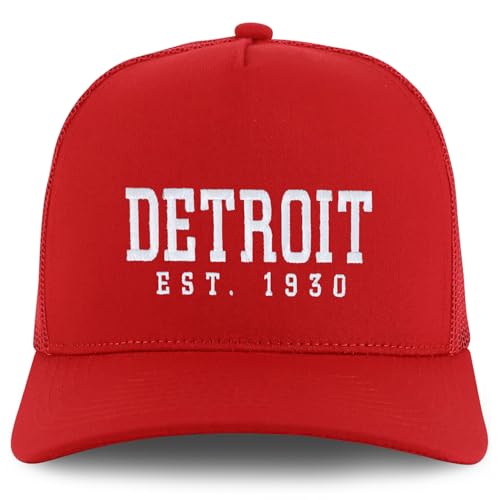 Trendy Apparel Shop Detroit Est.1930 Embroidered 5 Panel Snapback Trucker Cap