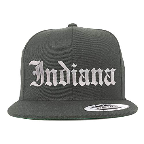 Trendy Apparel Shop Indiana State Old English Embroidered Flatbill Snapback