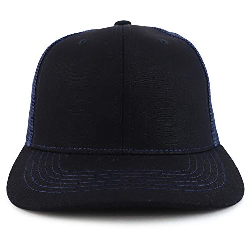 Trendy Apparel Shop Low Profile Two Tone Mesh Back Trucker Baseball Cap