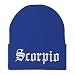 Trendy Apparel Shop Scorpio Old English Embroidered Long Cuff Beanie