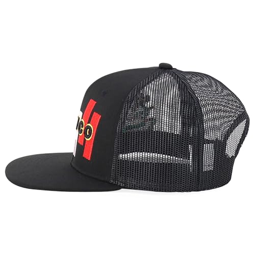 Trendy Apparel Shop 6 Panel Structured 3D Mexico Embroidered Flatbill Snapback Turcker Cap