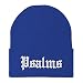 Trendy Apparel Shop Psalms Old English Embroidered Long Cuff Beanie