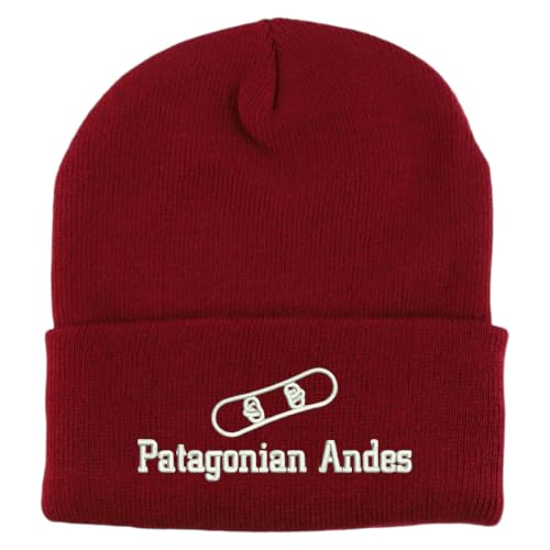 Trendy Apparel Shop Patagonian Andes Snowboard Logo Embroidered Long Cuff Beanie