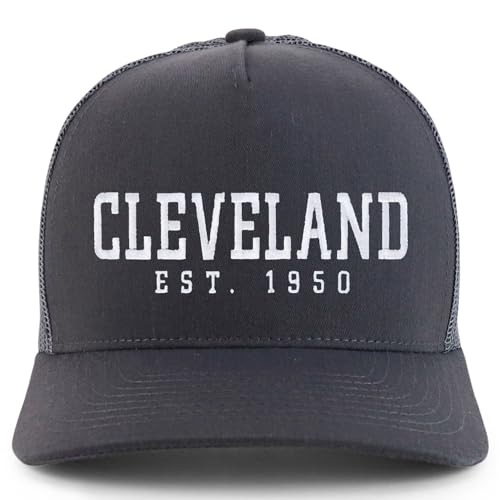 Trendy Apparel Shop Cleveland Est.1950 Embroidered 5 Panel Snapback Trucker Cap
