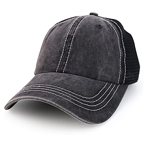 Trendy Apparel Shop Pigment Dyed Front Mesh Back Unstructured Trucker Ball Cap