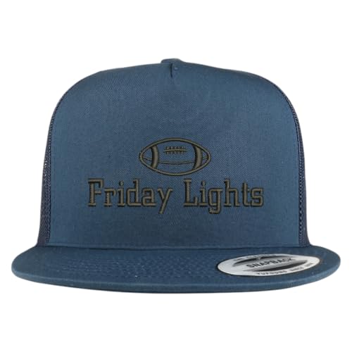 Trendy Apparel Shop Football Friday Lights Embroidered 5 Panel Flatbill Trucker Mesh Cap