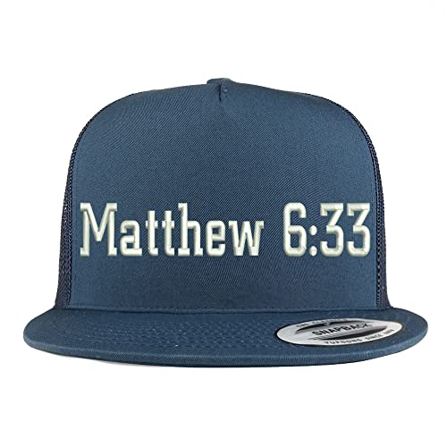 Trendy Apparel Shop Matthew 6:33 5 Panel Flatbill Trucker Cap