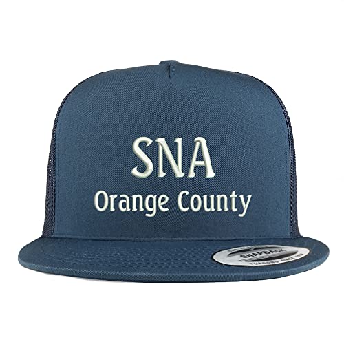 Trendy Apparel Shop SNA Orange County Embroidered 5 Panel Flatbill Trucker Cap