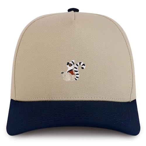 Trendy Apparel Shop Lemur Patch Cotton 5 Panel Structured Snapback Cap