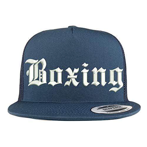 Trendy Apparel Shop Old English Boxing 5 Panel Flatbill Trucker Cap