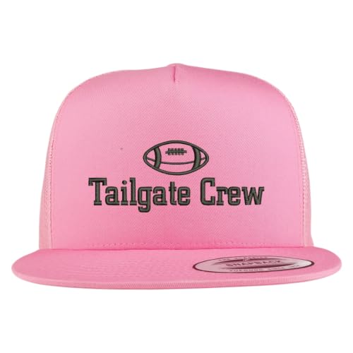 Trendy Apparel Shop Football Tailgate Crew Embroidered 5 Panel Flatbill Trucker Mesh Cap