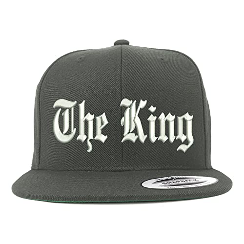Trendy Apparel Shop The King Old English Embroidered Flatbill Snapback