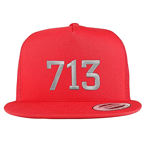 Trendy Apparel Shop Houston 713 Old English 5 Panel Flatbill Trucker Cap