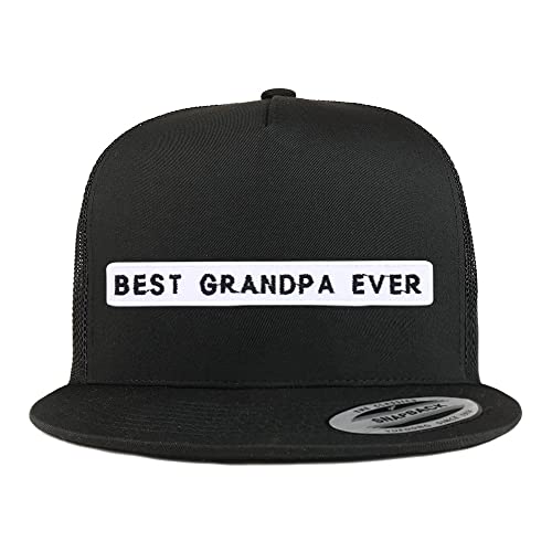 Trendy Apparel Shop Best Grandpa Ever Patch 5 Panel Flatbill Baseball Cap