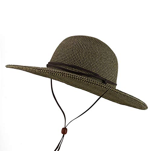 Trendy Apparel Shop UPF 50+ Paper Braid Tweed 4" Brim Sun Hat with Chin Cord