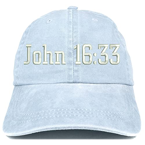 Trendy Apparel Shop John 16:33 Washed Pigment Dyed Baseball Cap