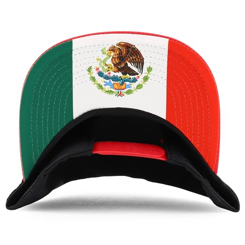 Trendy Apparel Shop 6 Panel Structured Mexico Eagle Flat Bill Snapback Baseball Cap