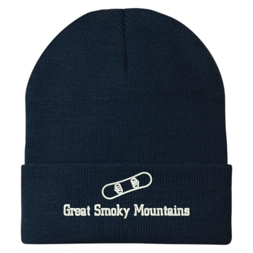 Trendy Apparel Shop Great Smoky Mountains Snowboard Logo Embroidered Long Cuff Beanie