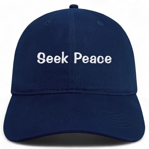 Trendy Apparel Shop Seek Peace Embroidered Cotton Unstructured Low Profile Dad Hat