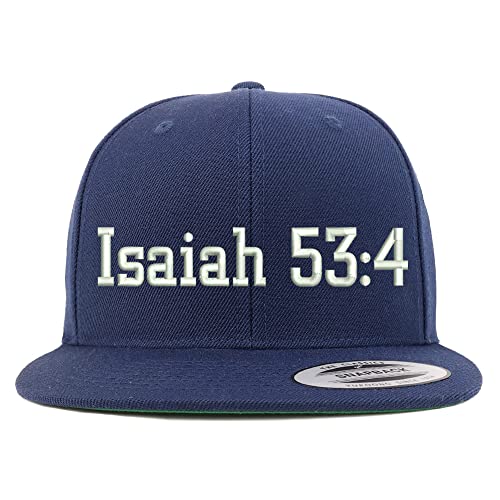Trendy Apparel Shop Isaiah 53:4 Embroidered Flatbill Snapback