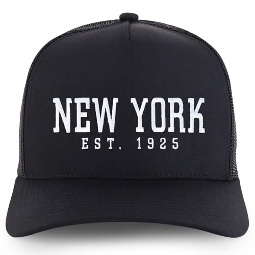 Trendy Apparel Shop New York Est.1925 Embroidered 5 Panel Snapback Trucker Cap
