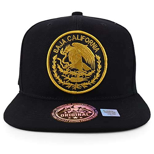 Trendy Apparel Shop Cities of Mexico Circular Logo Embroidered Flatbill Snapback Baseball Cap