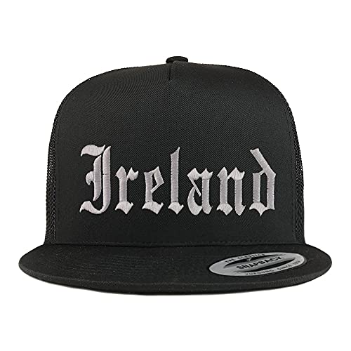 Trendy Apparel Shop Ireland Old English 5 Panel Flatbill Trucker Cap