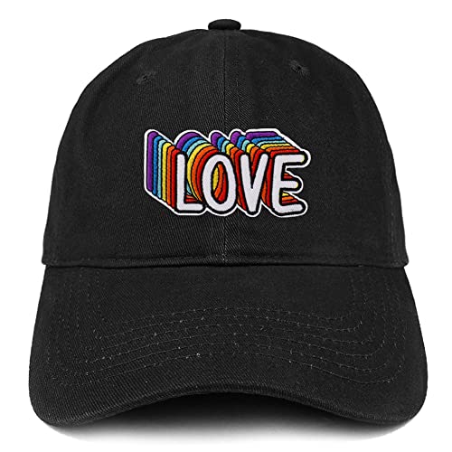 Trendy Apparel Shop LGBTQ Love Rainbow Patch Low Profile Soft Cotton Baseball Cap
