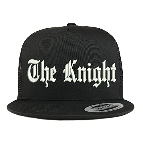 Trendy Apparel Shop The Knight Old English Embroidered 5 Panel Flatbill Trucker Cap