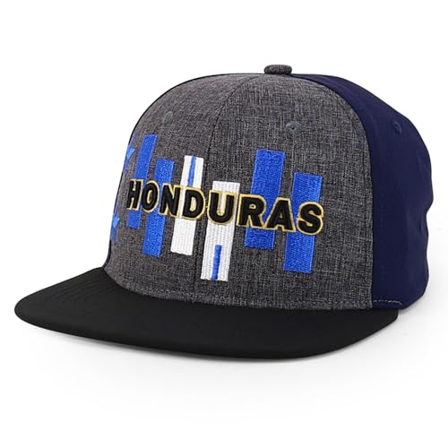 Trendy Apparel Shop Central America States Embroidered Mesh Back Flat Bill Cap
