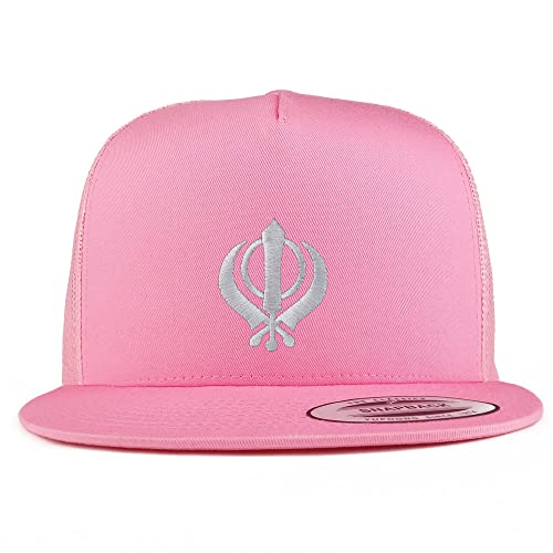 Trendy Apparel Shop Sikhism Embroidered 5 Panel Flatbill Trucker Cap