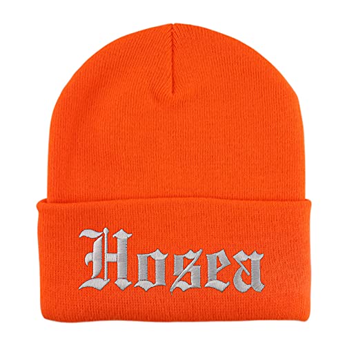 Trendy Apparel Shop Hosea Old English Embroidered Long Cuff Beanie
