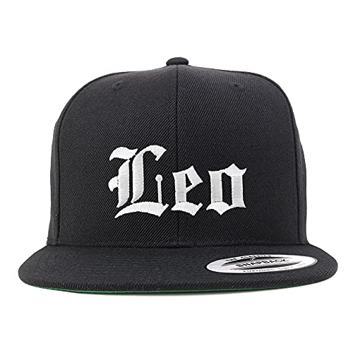 Trendy Apparel Shop Leo Old English Embroidered Flatbill Snapback