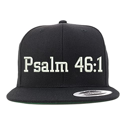 Trendy Apparel Shop Psalm 46:1 Embroidered Flatbill Snapback