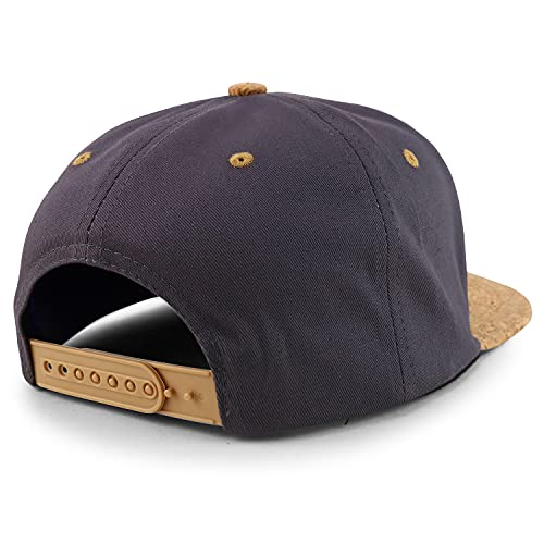 Trendy Apparel Shop USA Flag Cork Flatbill Snapback Baseball Cap
