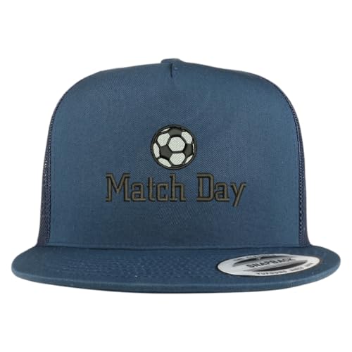 Trendy Apparel Shop Soccer Match Day Embroidered 5 Panel Flatbill Trucker Mesh Cap