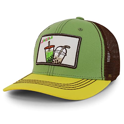 Trendy Apparel Shop Square Drinks Embroidered Mesh Back Baseball Cap