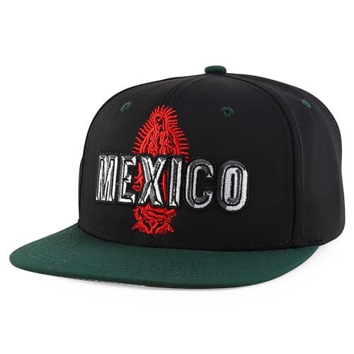 Trendy Apparel Shop Mexico Guadalupe Embroidered Flat Bill Snapback Cap
