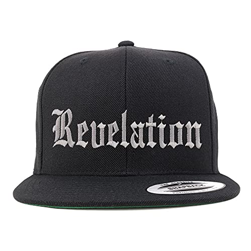 Trendy Apparel Shop Revelations Old English Embroidered Flatbill Snapback