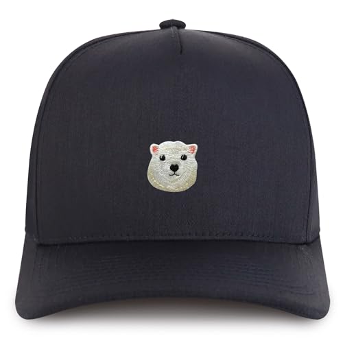 Trendy Apparel Shop Polar Bear Embroidered Patch Structured 5 Panel Pro Style Baseball Cap