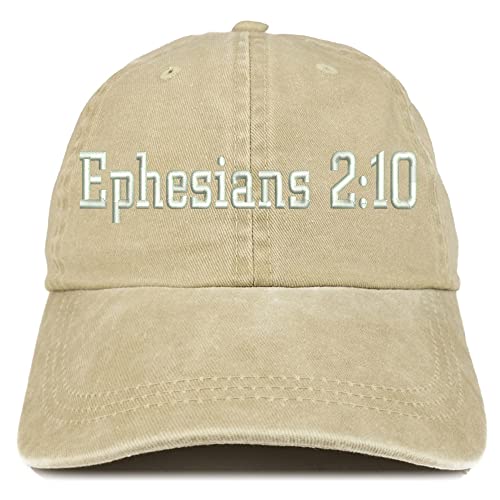 Trendy Apparel Shop Ephesians 2:10 Washed Pigment Dyed Baseball Cap