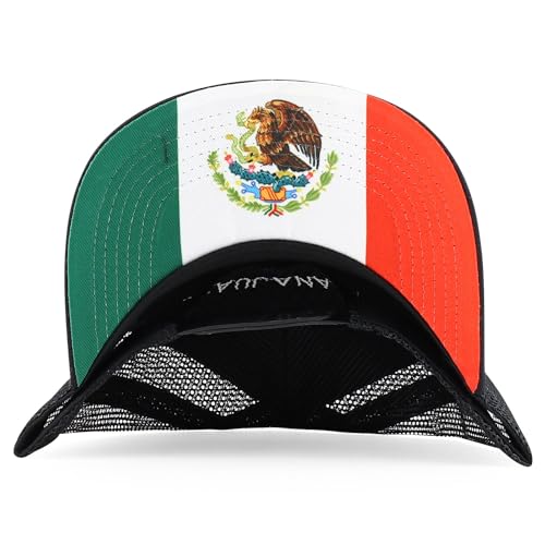 Trendy Apparel Shop Flag of Mexico State 5 Panel Mesh Back Snapback Cap