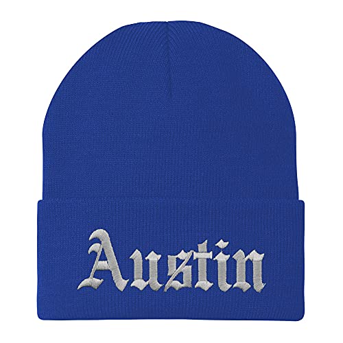 Trendy Apparel Shop Austin Old English Embroidered Long Cuff Beanie