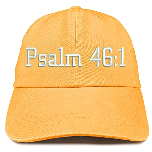 Trendy Apparel Shop Psalm 46:1 Washed Pigment Dyed Baseball Cap