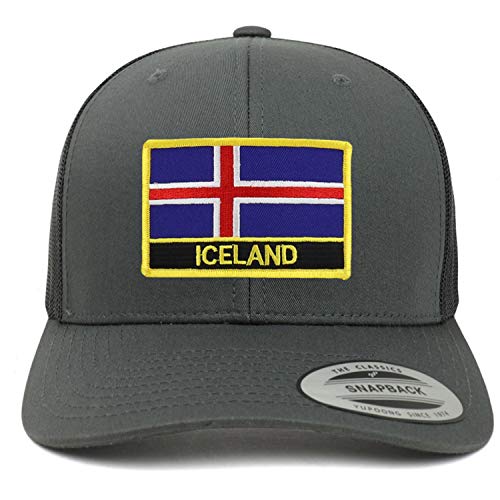 Trendy Apparel Shop Iceland Flag Patch Retro Trucker Mesh Cap