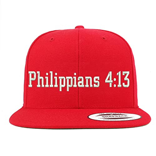 Trendy Apparel Shop Philippians 4:13 Embroidered Flatbill Snapback
